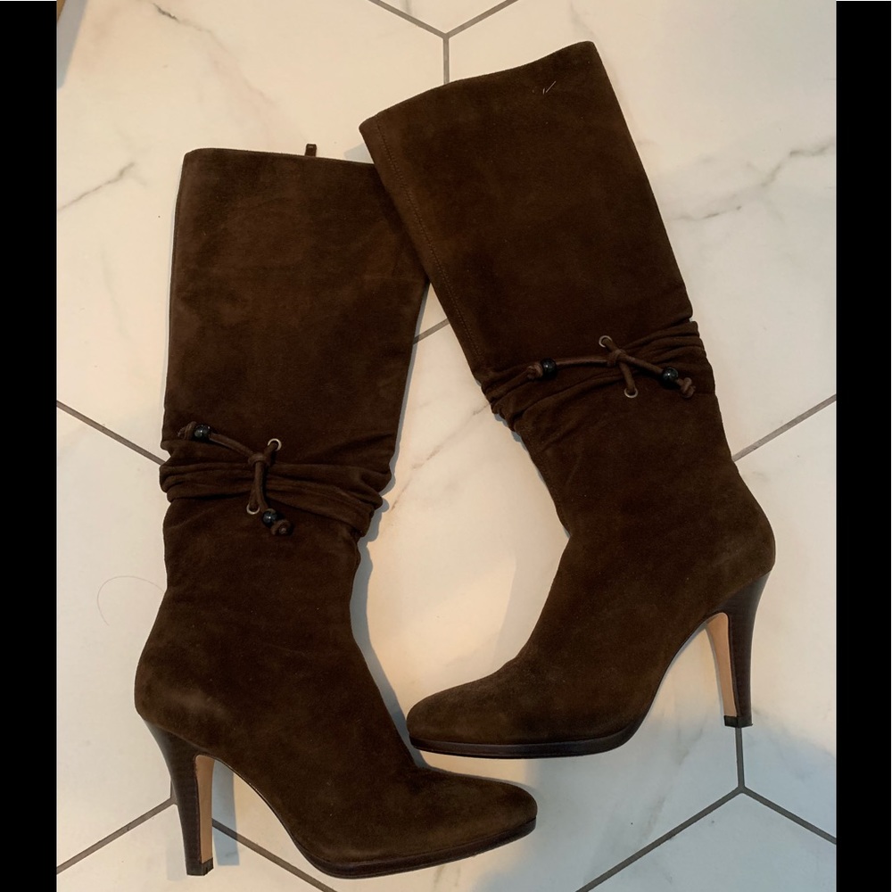{Cole Haan} brown suede tall boots